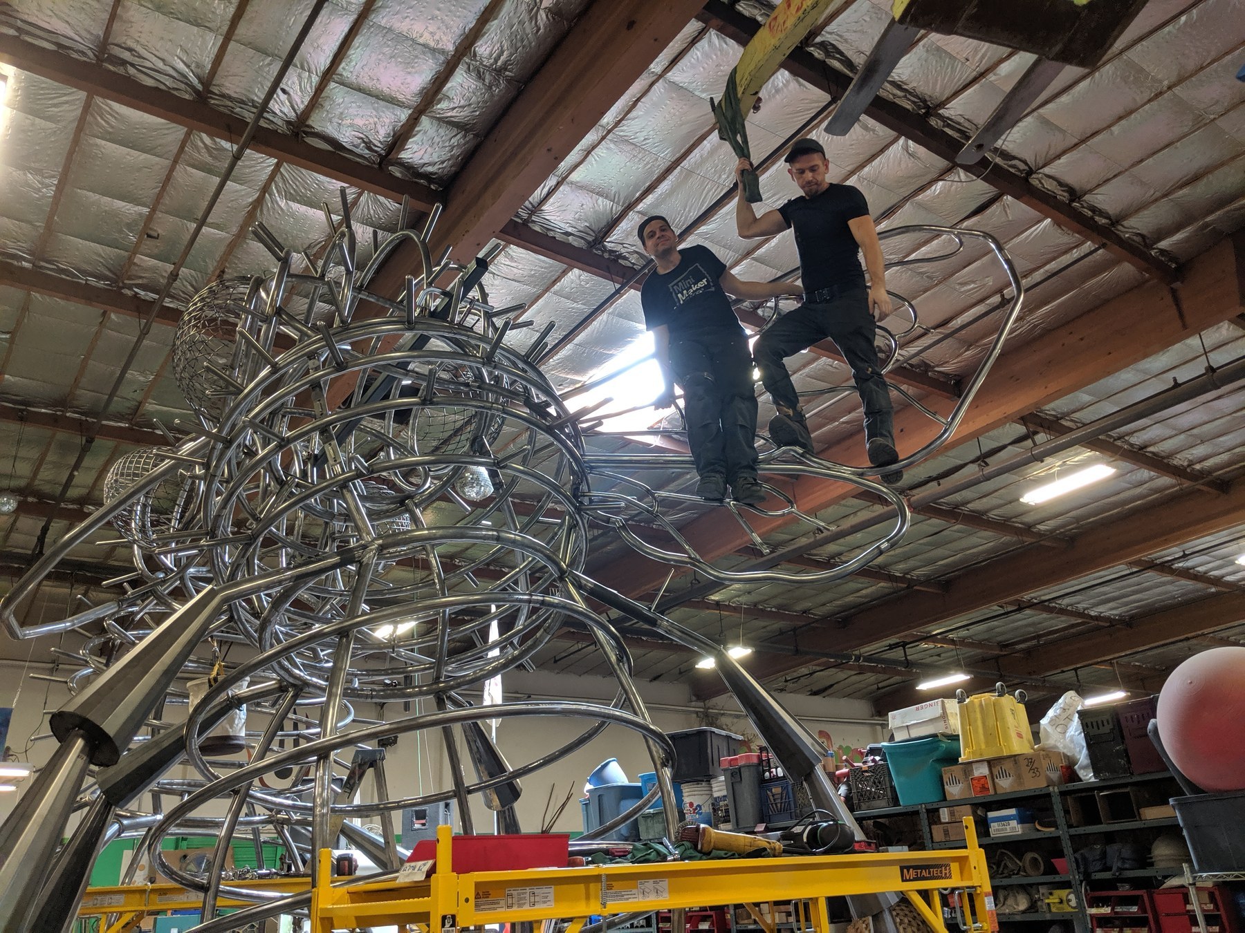 Andy Tibbetts working on large-scale fabrication
