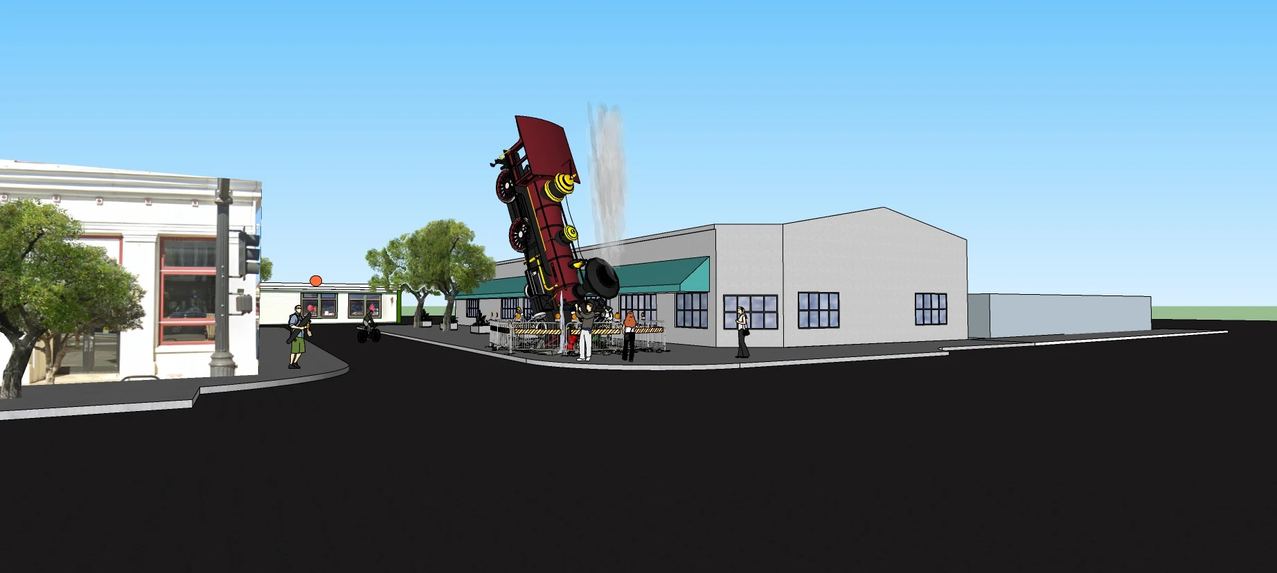 Original near-vertical installation concept for Lawn Dart