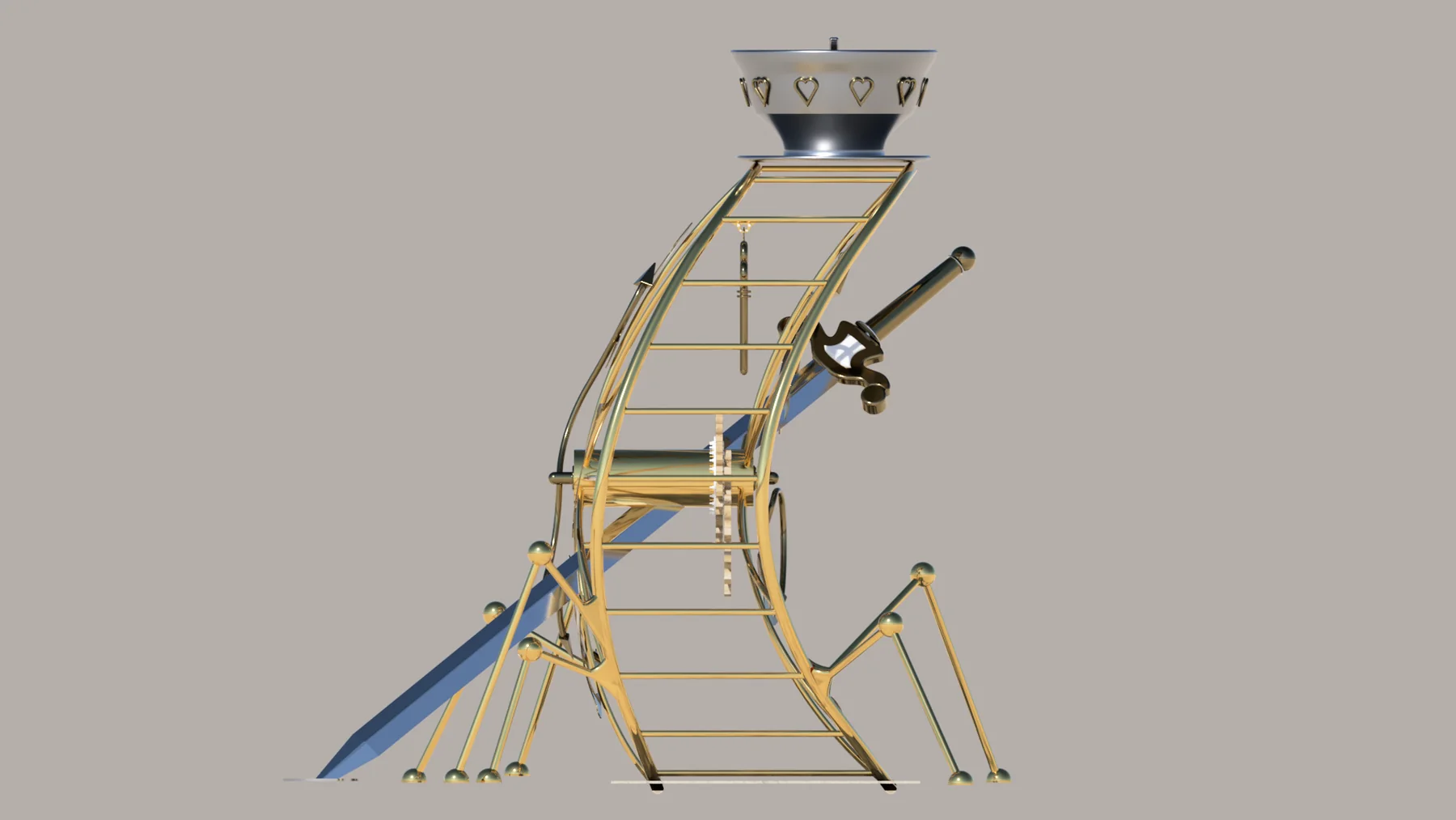 CAD model of The End of Time structure